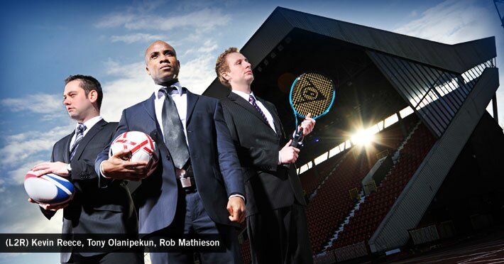 (L2R) Kevin Reece, Tony Olanipekun, Rob Mathieson